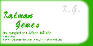 kalman gemes business card