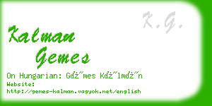 kalman gemes business card